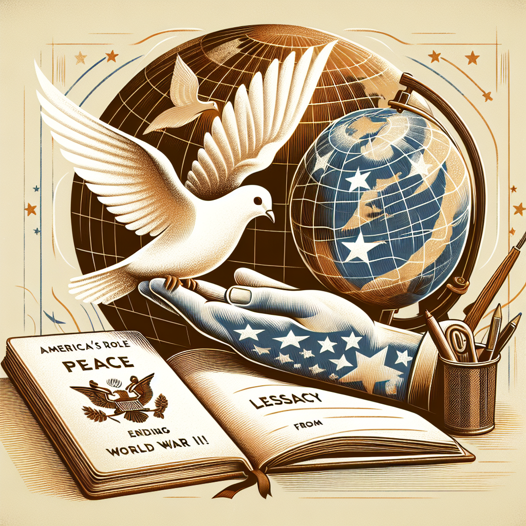 An abstract, symbolic representation of the theme: 'America's Role in Ending World War II