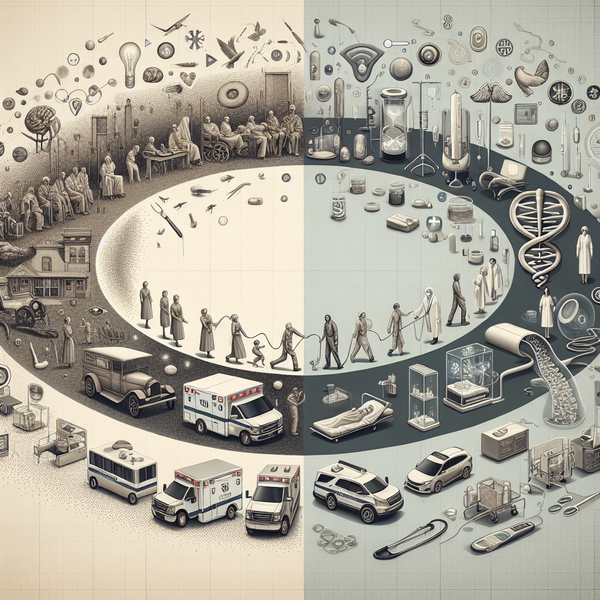 An abstract piece representing 'The History and Future of Universal Healthcare in the U.S.'